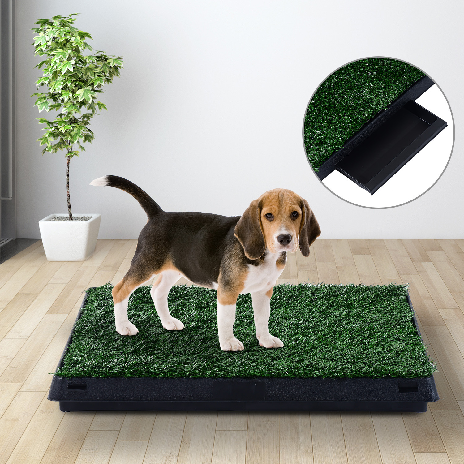 Litière gazon synthétique chien toilette portable à pelouse tiroir