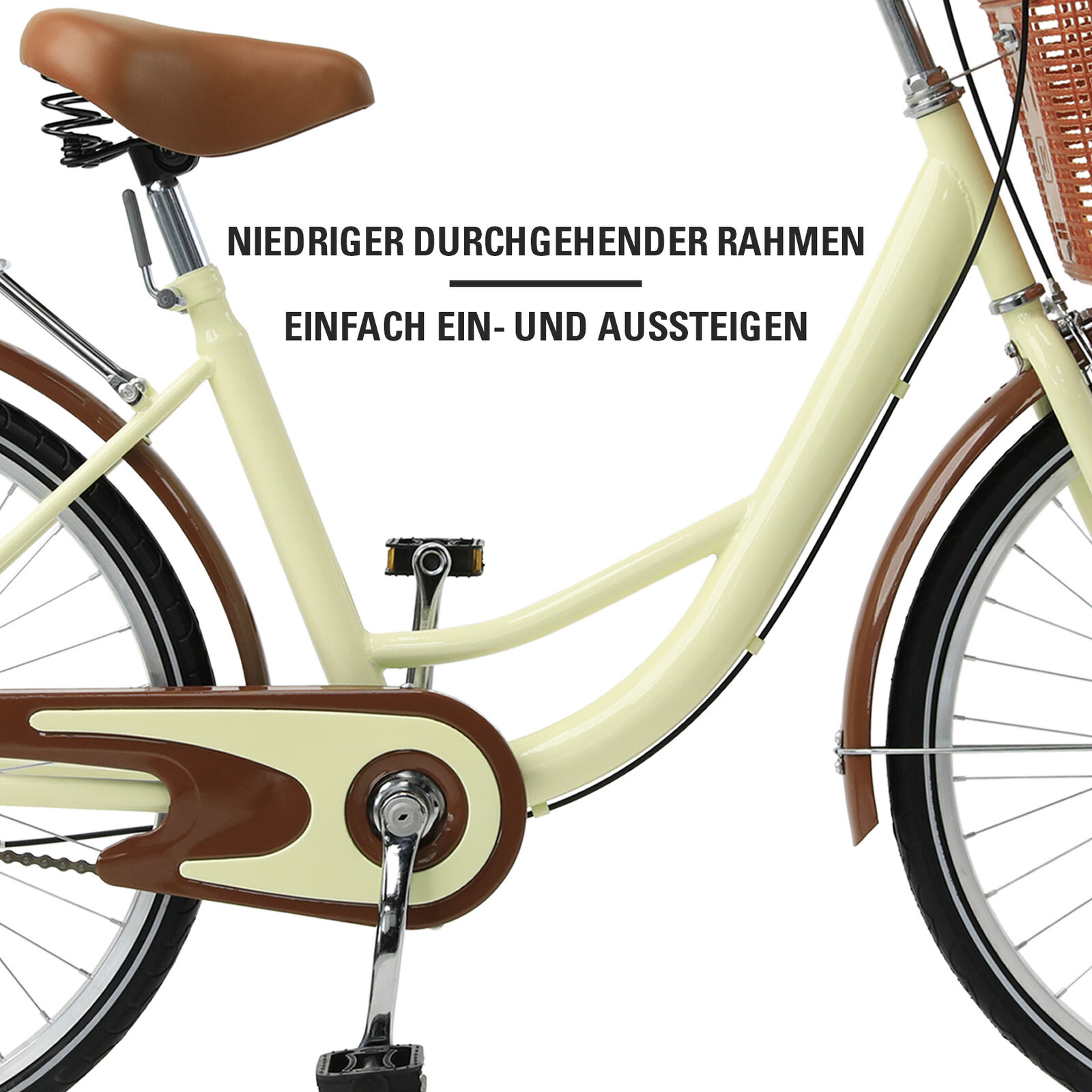 26 " Damenfahrrad Fahrrad mit Korb Damenrad Citybike Retro Räde Bike 